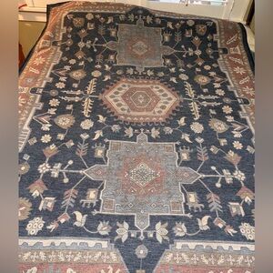 Ruggable 84 x 60 inches blue tan area carpet